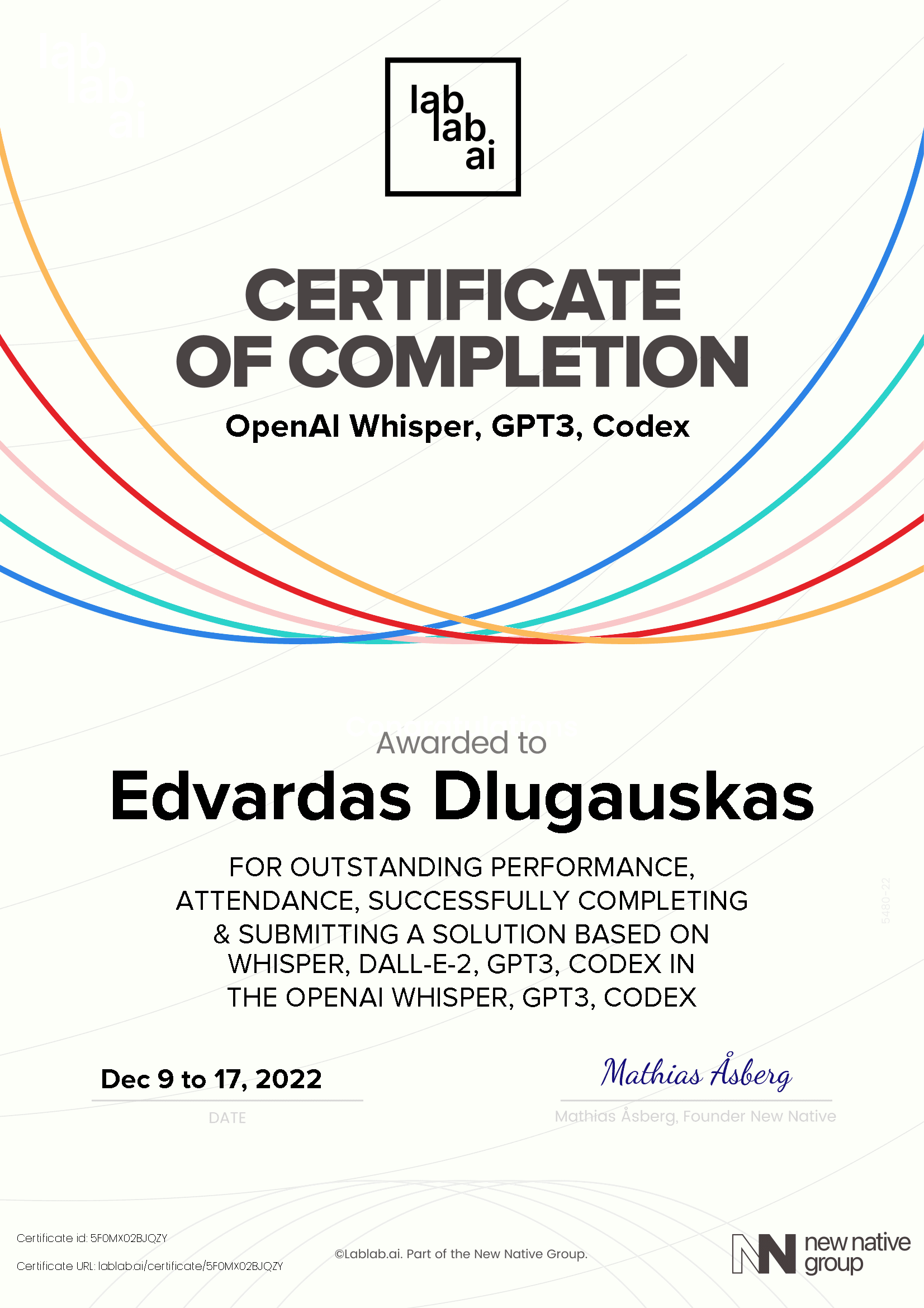 personal certificate