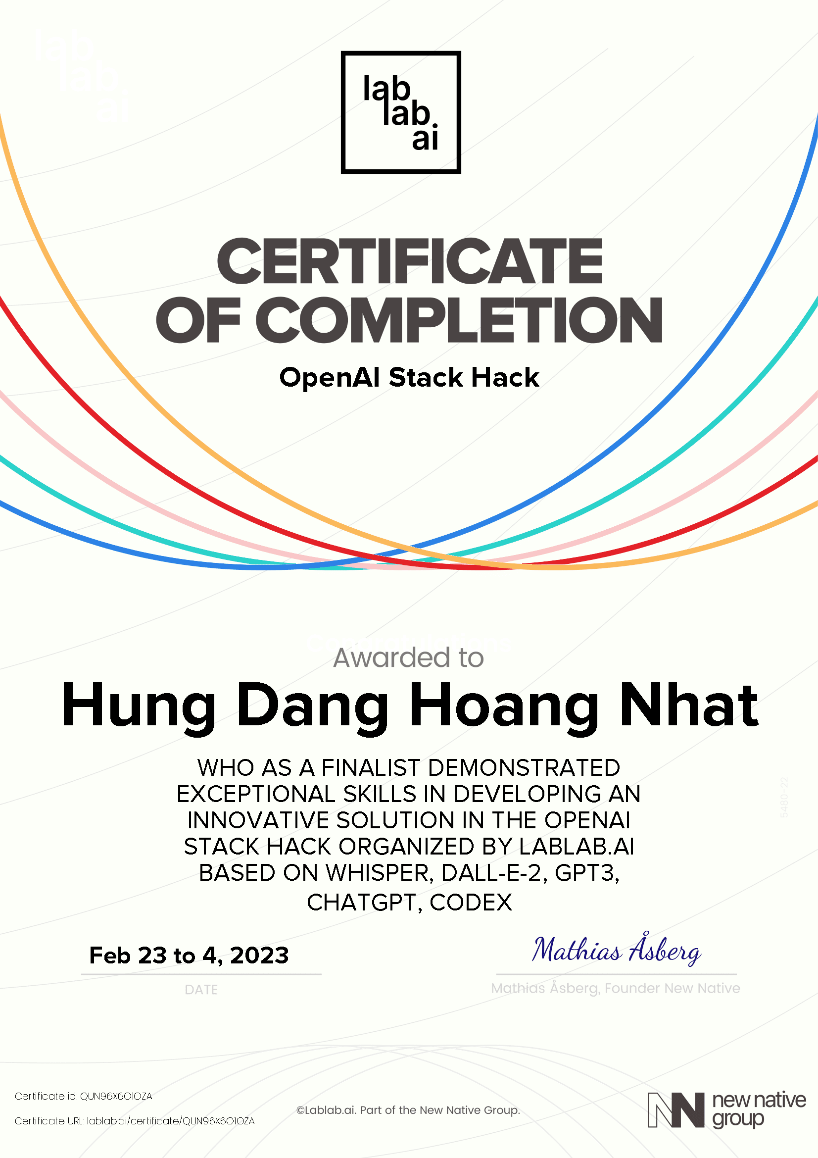 personal certificate